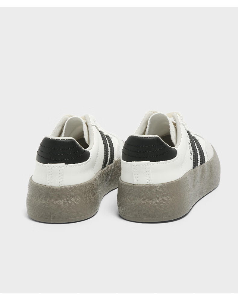 FOREVER21 Thick-Soled Genuine Leather Training Shoes for Women, 2025 New Autumn Style, Breathable Versatile Classic Retro Casual Sneakers to Match Skirts 3
