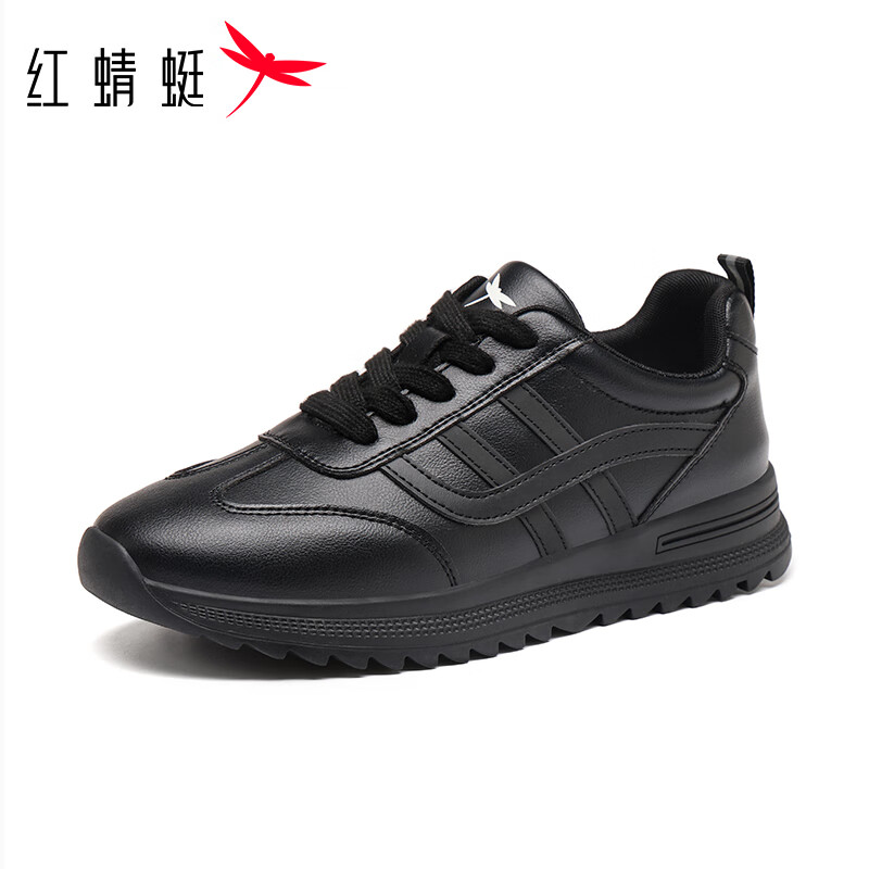 Red Dragonfly Women's Casual Shoes Black Retro Autumn Winter Sports Shoes Ins Trendy Training Shoes C0TTN06173 Black Size 38