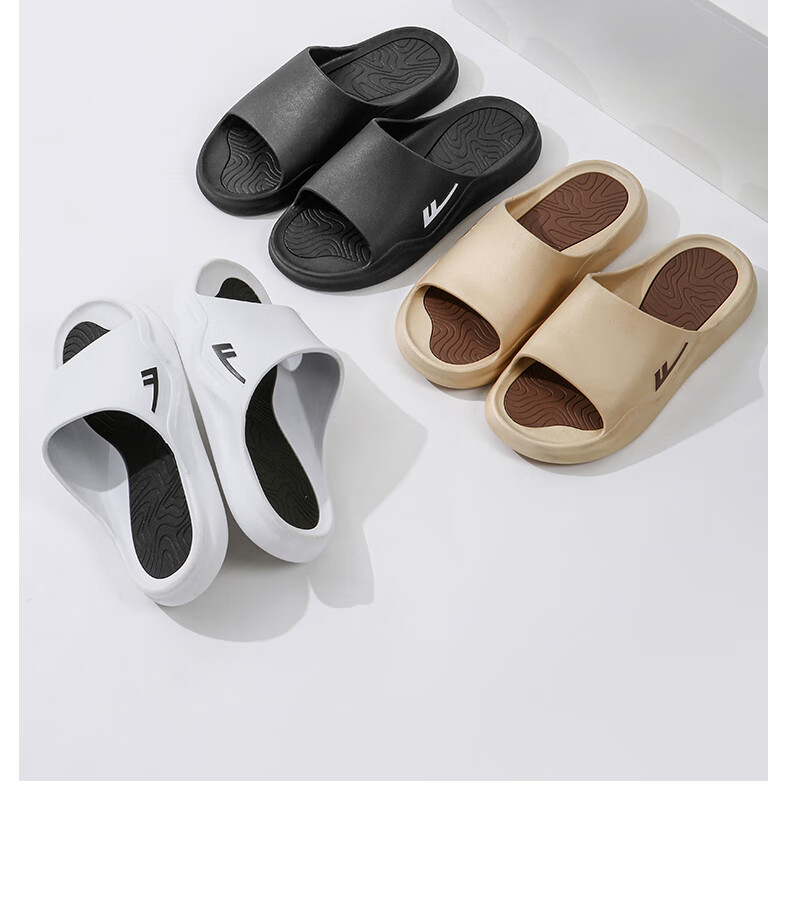 Warrior Men's Summer Anti-Odor Anti-Slip Slippers with Cloud-Like Comfort for Outdoor and Bathroom Use 3962-1 White Black Size 46-47 10