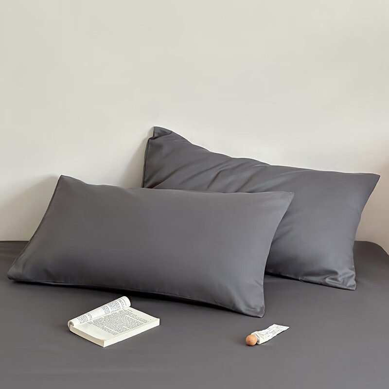Hodo Class A Pure Cotton Pillowcase Machine Washable Single Pillow Cover Thickened Inner Core Cover 48x74cm Dark Gray One Piece