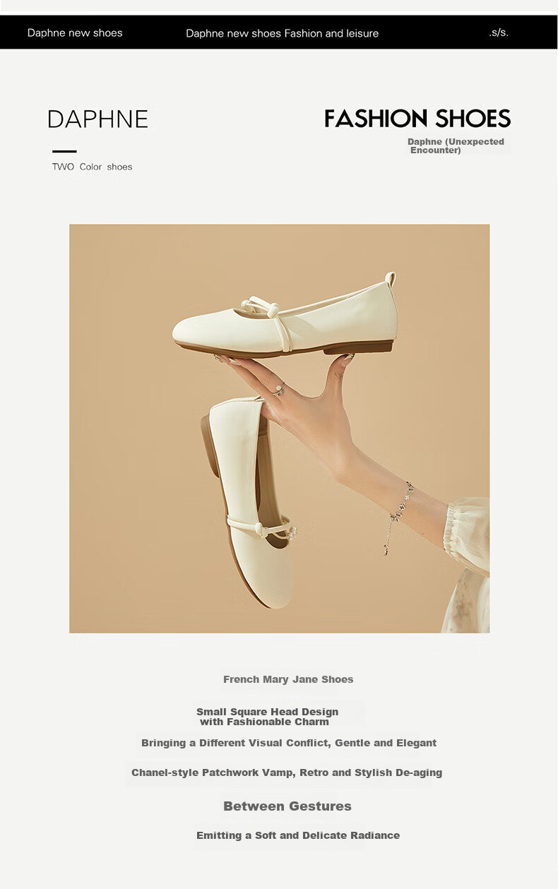 DAPHNE Fairy-Style Gentle Women's Flats, Soft Sole Mary Jane Shoes, Evening Shoes for Women 4623101127 Yellow 41 2