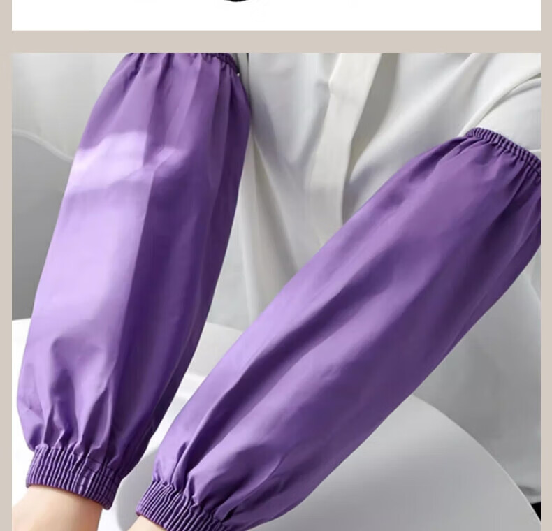 Junwen Oil-Resistant and Wear-Resistant Arm Sleeves Welding Protective Waterproof Leather Sleeves 36cm Navy Blue 1 Pair 4