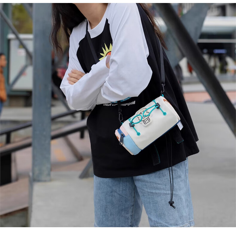 40,000km Bicycle Handlebar Bag Road Mountain Bike Front Storage Bag Outdoor Crossbody Universal Blue 6