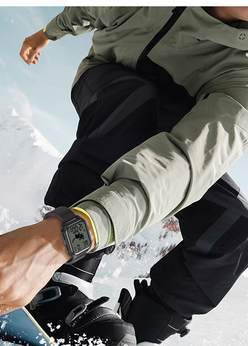 EZON Multifunction Electronic Watch Fashion Square Dial Unisex Sports Pedometer Student Watch T048 White 1
