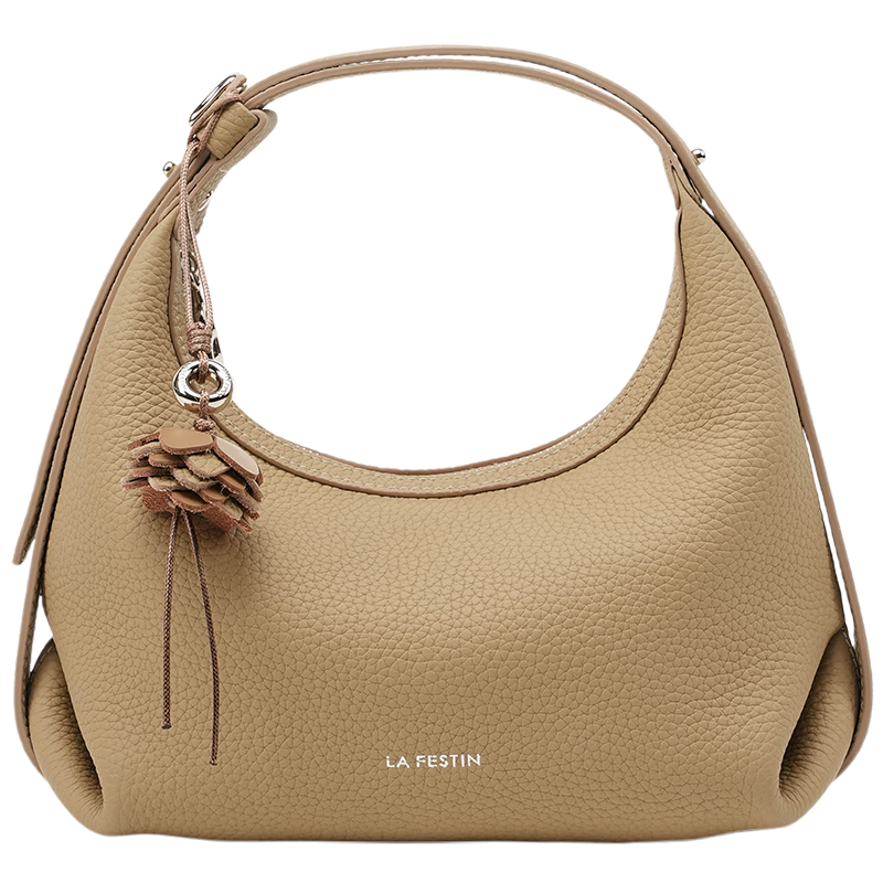 La Festin Top-Grain Leather Crescent Bag for Women, 2026 New Style Genuine Leather Handbag, Shoulder Crossbody Underarm Bag, Birthday Gift for Wome