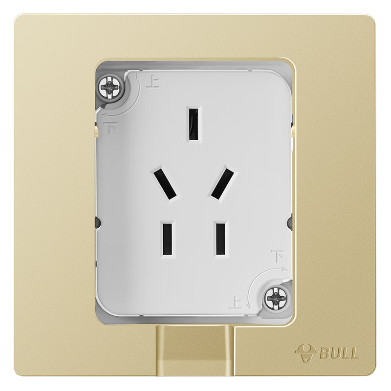 BULL Switch Socket, Recessed Socket with Adjustable Air Conditioner And Refrigerator Hidden Socket, GTBZ223 Gold Five-Hole 10A
