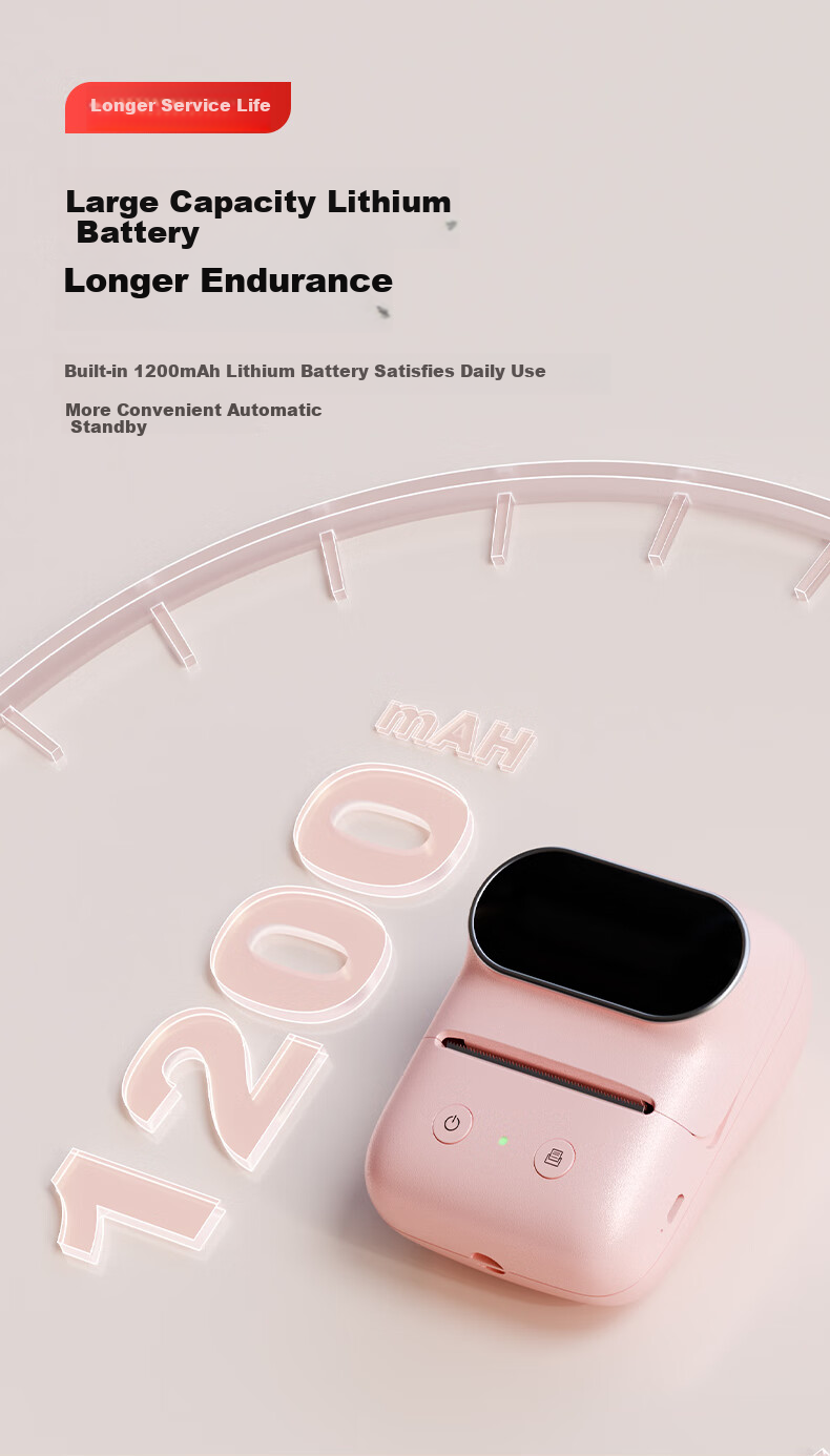YCN M108 Pink Jewelry Price Tag Printer for Accessories, Clothing, Food, Gold, Smart Thermal Handheld Portable Adhesive Labels for Earrings And Necklaces 9