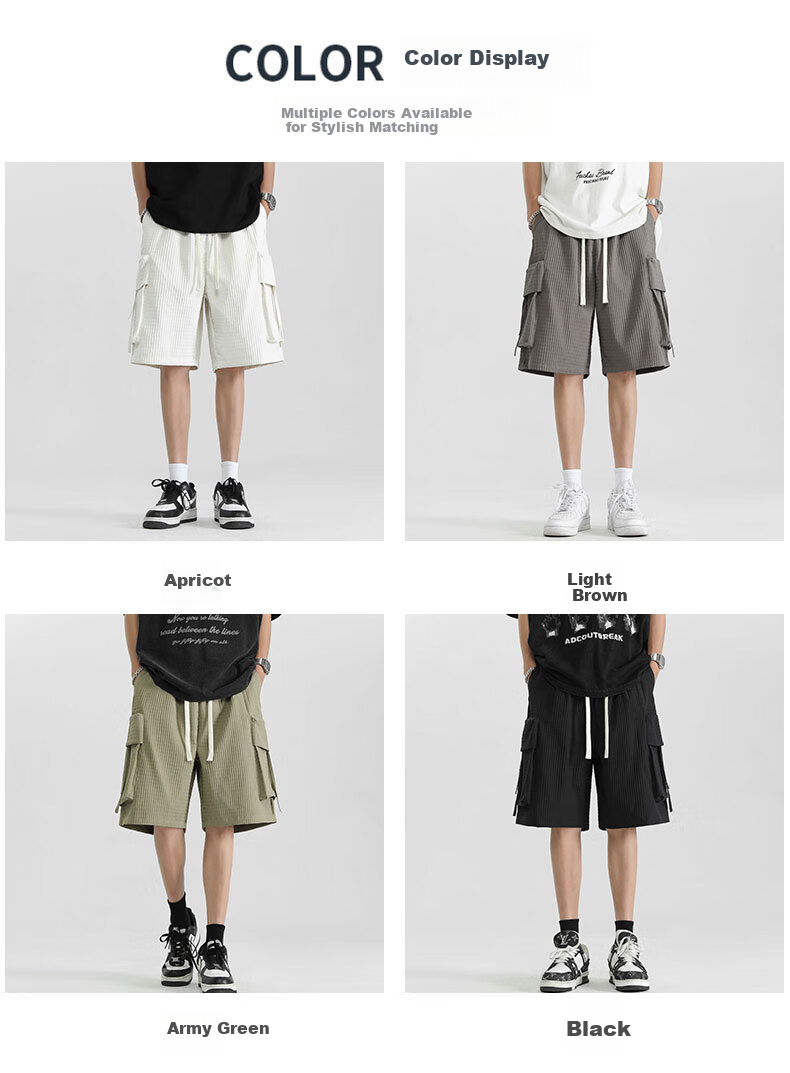 EASTERN CAMEL Men's Shorts, Trendy Comfortable Thin Breathable Casual Sports Basketball Shorts, Outdoor Quick-Dry Cargo Loose Five-Point Shorts for Me 5