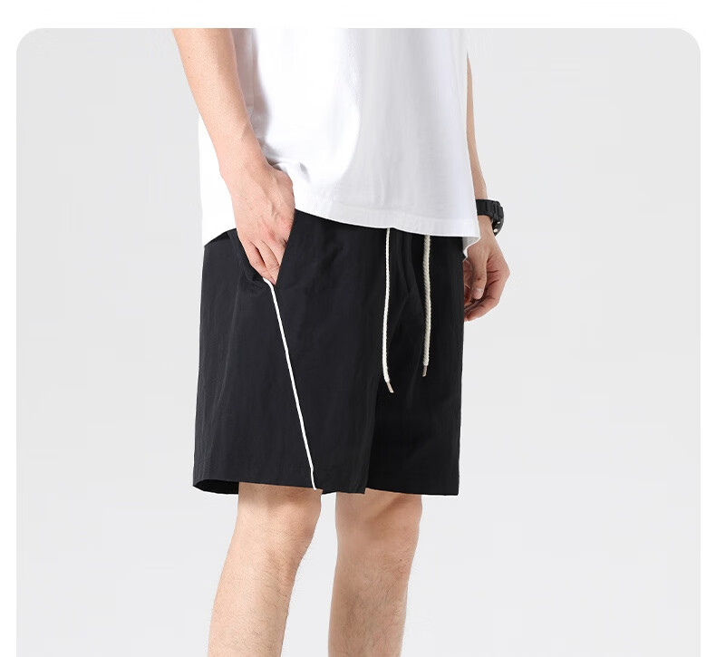 LangSha Men's Sports Shorts Summer Breathable Lightweight Loose Casual Outdoor Quick-Dry Running Fitness Ice Silk Five-Point Pants 26