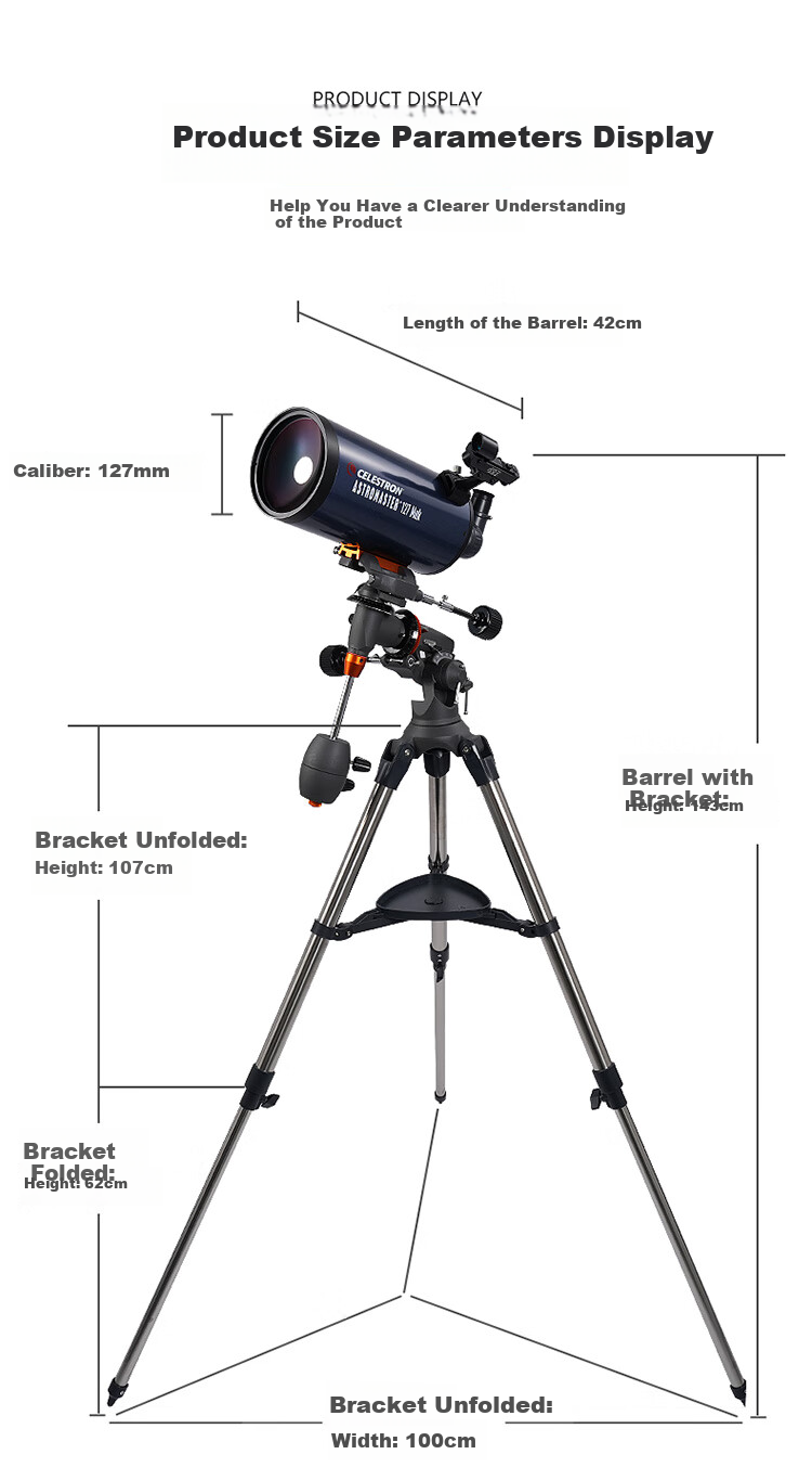 Xingtelang American Brand AM127 Makara Panoramic Telescope, Dual-Use High-Definition High-Magnification Large-Aperture Professional Astronomical Telescope 17