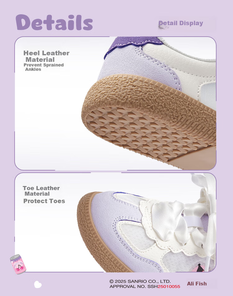 BALABALA Children's Shoes, Girls' Skateboard Shoes, German Training Shoes, Summer 2025 Breathable Footwear [Kuromi IP], 208225141034 6