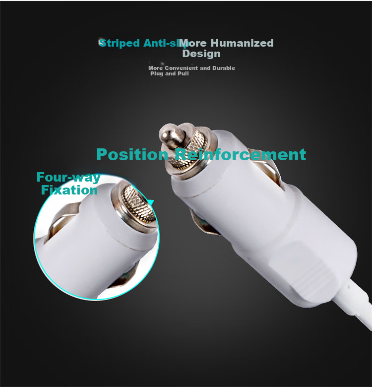 Yantu Car Charger Super Fast Charging Cigarette Lighter Adapter Three-In Dual USB Voltage Detection LED Black B08 12