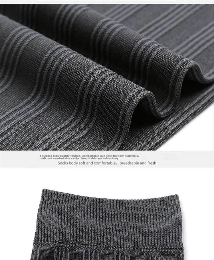 LangSha Men's Socks, Summer Thin Breathable Ice Silk Socks, Black Mid-Calf Business Socks 7