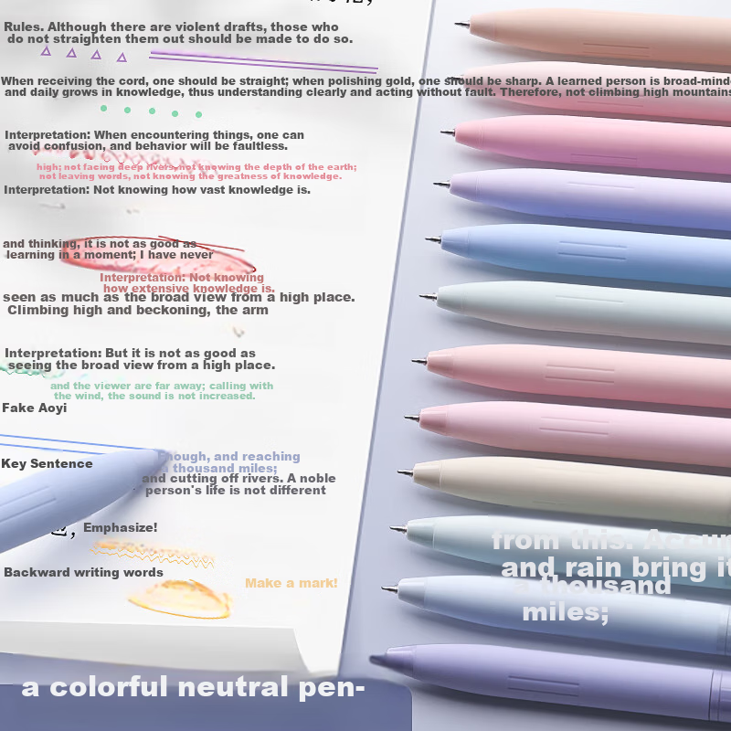 6-Color Colorful Line Drawing Pens, Retractable Morandi Color Pens, Instagram-Style High-Quality Set, Marking Pens, Drawing Pens, Multi-Color Neutral Journal Pens