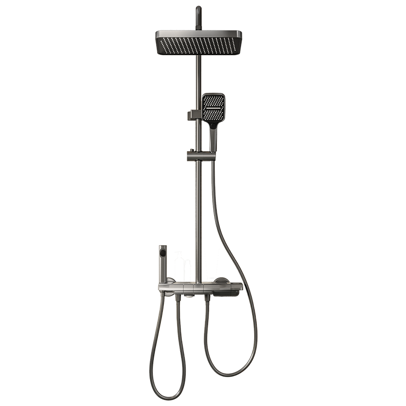 MICOE Shower Head Set, High-Pressure Constant Temperature Shower Head Full Set, Gunmetal Gray Piano Key Multifunctional Spray Head, Shower System M3+Pro