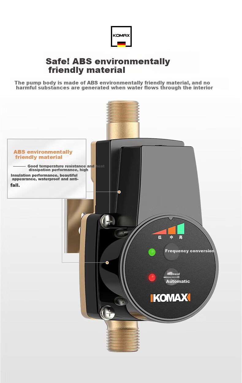 KOMAX Household Booster Pump, Whole-House Automatic Heating And Water Pressure Booster, High-Power Water Pump, Water Heater, Small Variable Frequency Pump 13