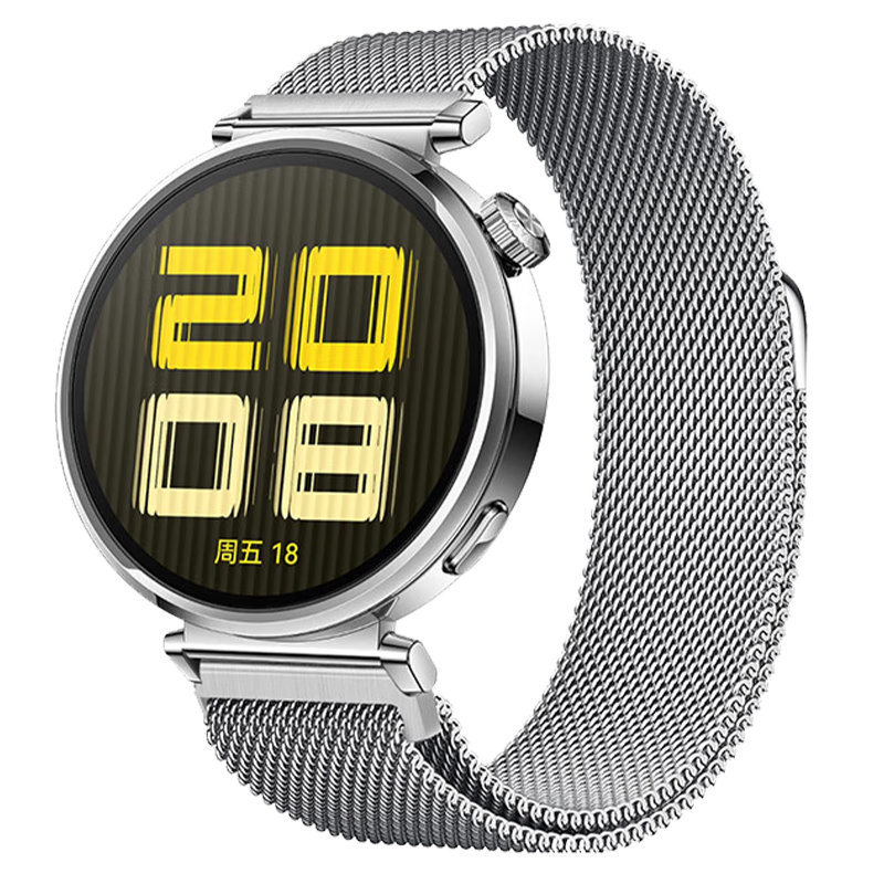 MSSM Compatible Huawei Watch Band Milanese Loop for GT6/6Pro/Watch5/4Pro/3Pro/GT5/4 Metal Steel Strap Magnetic Watchband for Women - 41mm Dial [Silver]