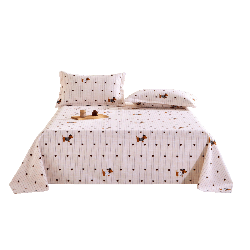 Hodo Thickened Raw Cotton Coarse Cloth Bed Sheet Single Piece Four Seasons Home Single Dormitory Quilt Cover 1.6*2.3m Spot Pattern