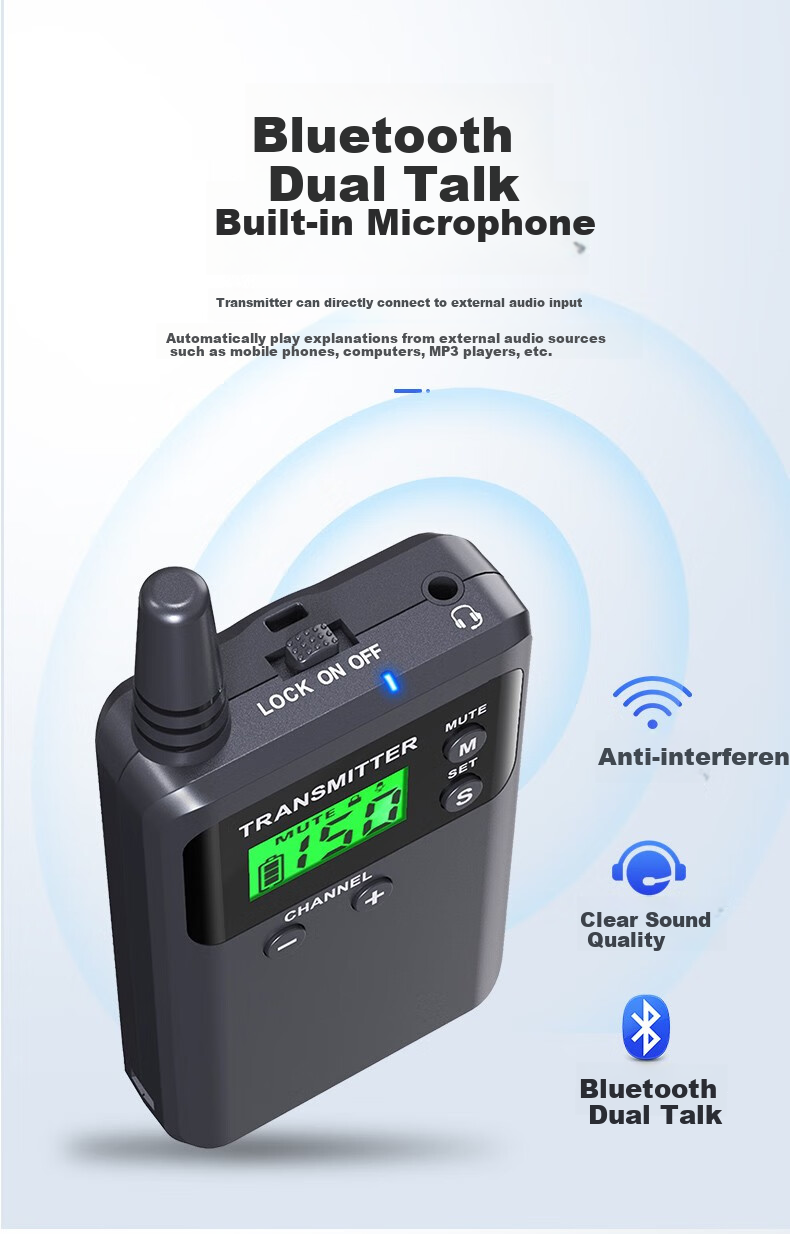 Bixite 6-511R Wireless Tour Guide System with One-To Tour Guide, Conference Interpretation System, Non-Infrared Receiver for Sightseeing Tours, Dual Speaker + 10 People Listening + 10 Seats Charging + Storage Box 6