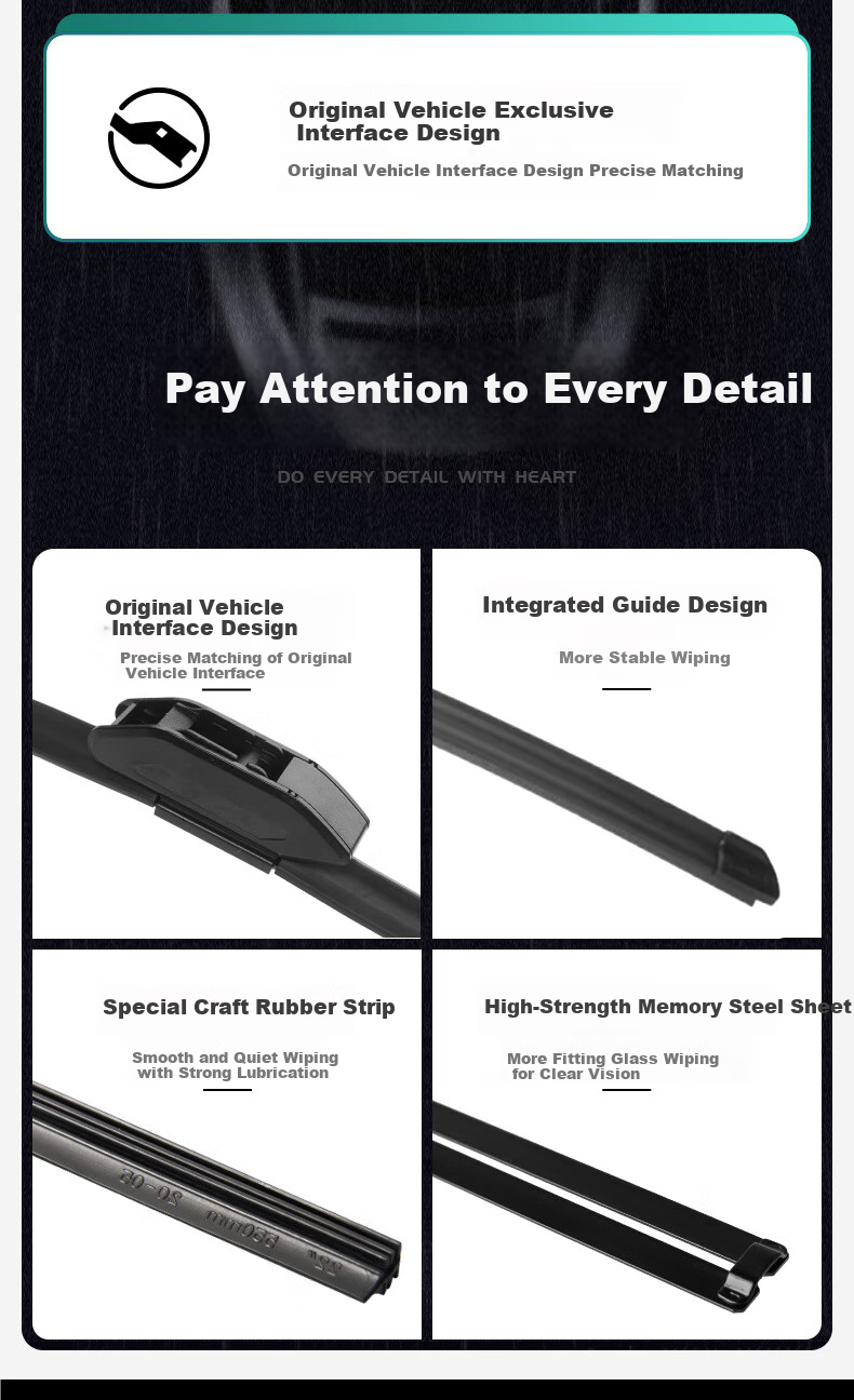 Xufengcheshi Nissan Teana Windshield Wiper Blades for 2008-2012 Models, 09-Specific 11-Inch Boneless Wiper Blades, Car Accessories, Original Factory Equipment 6