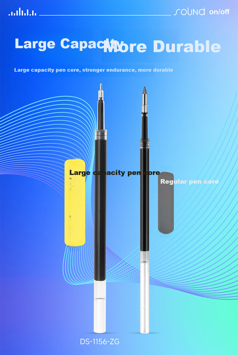 Dianshi Quick-Drying Gel Pen, 0.5mm Black, Retractable, Smooth Writing, Double Ball Needle Tip, Large Capacity, for Students' Writing Practice And Exams, Back-To Season, 0195 Blue Barrel, Pack of 12 14