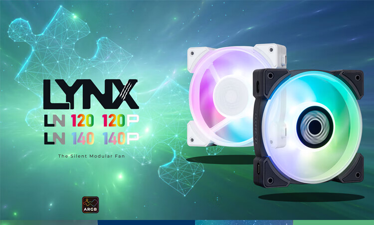 IN WIN Lynx Fan LN120 Case Fan Black, Three-Pack, Wireless Type-C Modular Linkage, High-Performance Cooling (Connects to Motherboard PWM + ARGB) 1