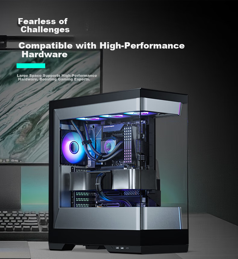 PHANTEKS EVOLV S2 Black Desktop Water-Cooled Computer Case with View Window (20G Type-C/120mm Fans*4/360mm Radiator Support/5090) 8