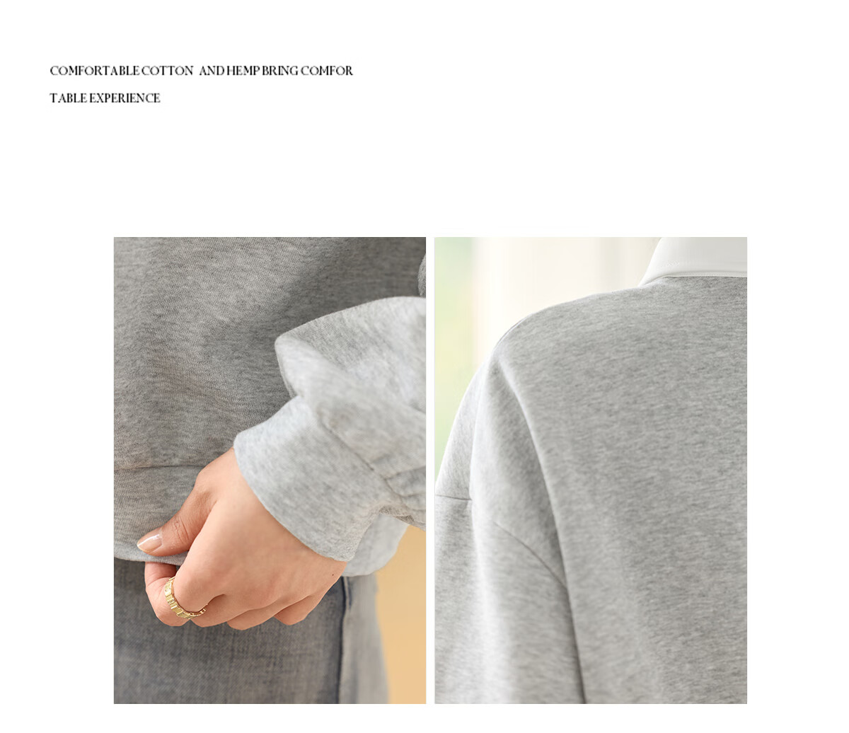 Chushen Spring Autumn Women's Fashion Colorblock Collar Letter Embroidered Versatile Sweatshirt S53W027 5