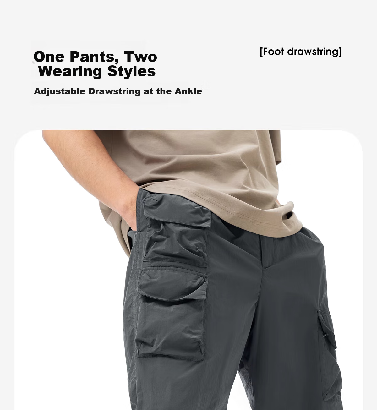 CAMEL [Wang Junkai's Choice] Outdoor Quick-Dry Long Pants for Men And Women, Summer 2025 Workwear Paratrooper Pants, Cool-Feeling Sports Pants M 8