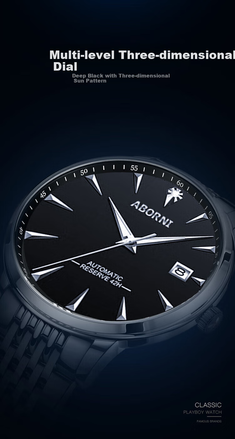 ABORNI Quartz Watch for Men, Mechanical Feel, Business Casual, Fashionable Chinese Brand, New Year's Gift for Boyfriend Or Husband 11