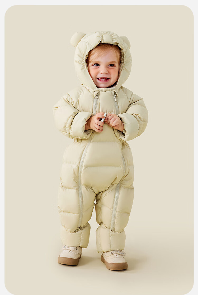 Minibala Bala [Far Infrared Heating] Baby Down One-piece Suit with Covered Hands and Feet, Belly Protection, 2025 Winter New Jacket 6
