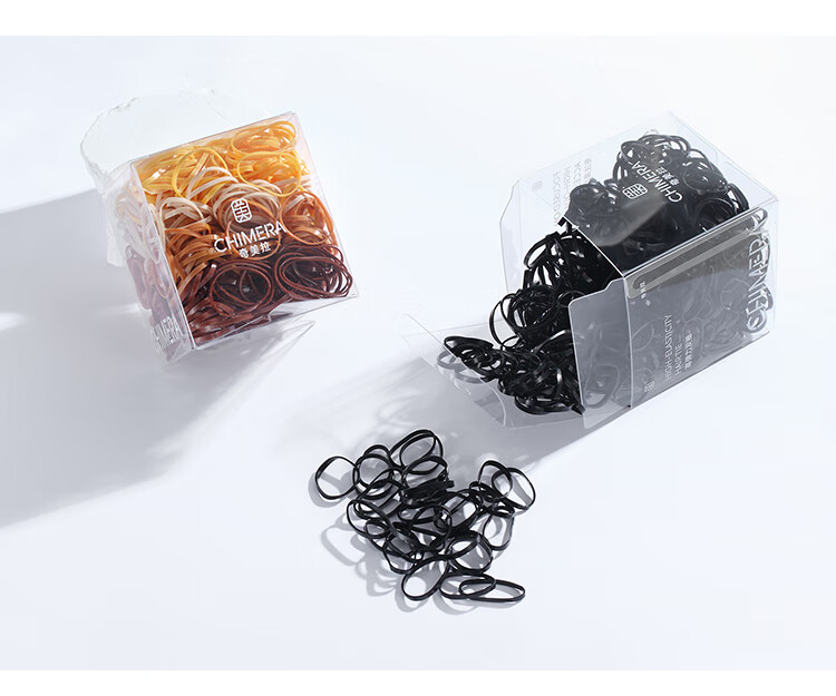 CHIMERA Large Wide Thick Basic Hair Ties, Approximately 500 Elastic Durable Disposable Hair Bands for Ponytails And Updos 1