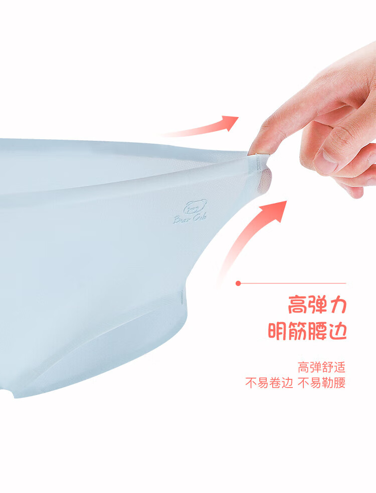 LangSha Children's Underwear, Girls' Ice Silk Thin Mesh Triangle Panties, Girls' Antibacterial Crotch Shorts for Summer 1