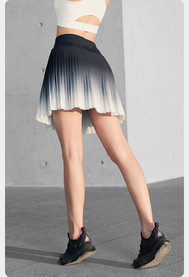 BOSIDENG Summer Casual Slim Pleated Skirt with Built-in Safety Shorts for Women Outdoor Travel Midi Skirt 6
