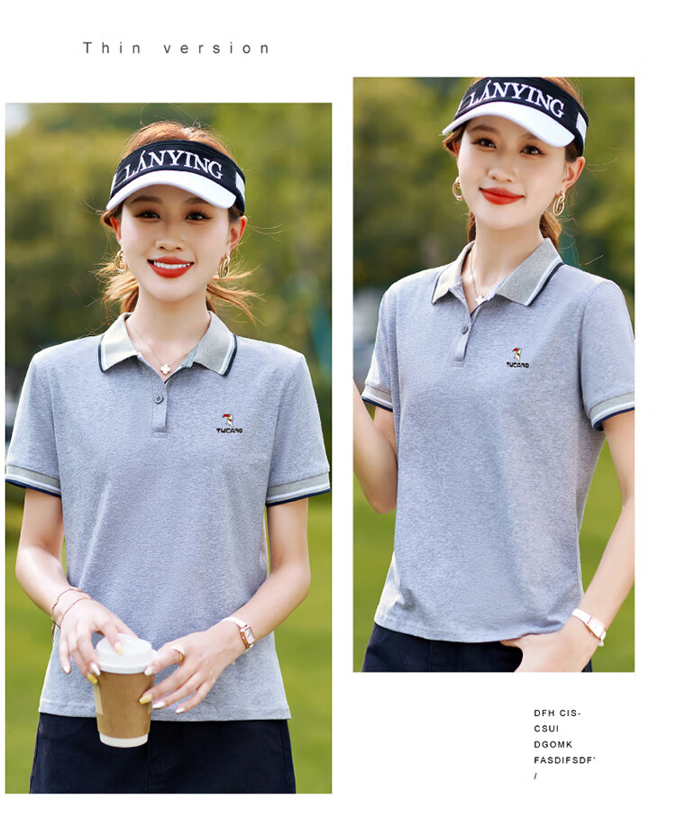 Woodpecker Pure Cotton Polo Shirt Women Short Sleeve Slim Fit Plus Size Casual Summer Top Dark Blue XL 15