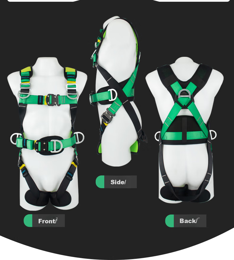 Shandouao Five-Point Safety Harness AD9046 Quick-Connect Fall Protection with Two Large Hooks, 1.8 Meters + Shock Absorber Pack + Belt 6