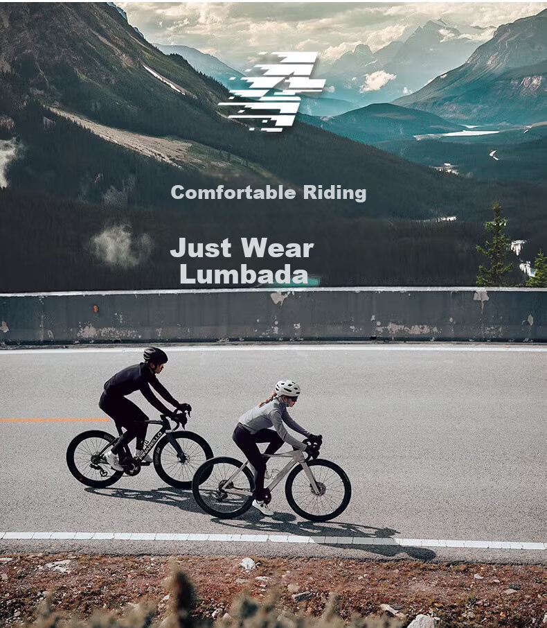 Lameda Cycling Jersey, Women's Road Bike Shorts, Long Pants with Suspender Straps, Quick-Drying Breathable Cycling Top, Padded Seat, Qingru 5