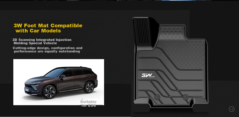 3W Suitable for NIO ES6 Dedicated TPE Car Floor Mats, EC6 New Energy Exclusive Model + Carpet Surface, 2023-2026 Models 5
