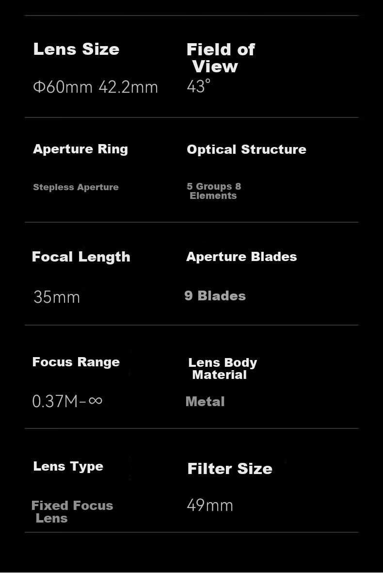 Qigongjiang Sony Prime Lens E-Mount, Black AF35mmF1.8 (Auto Focus), Full-Frame Auto-Focus Lens, Suitable for A7m4 ZV-E10 II A7c2 10
