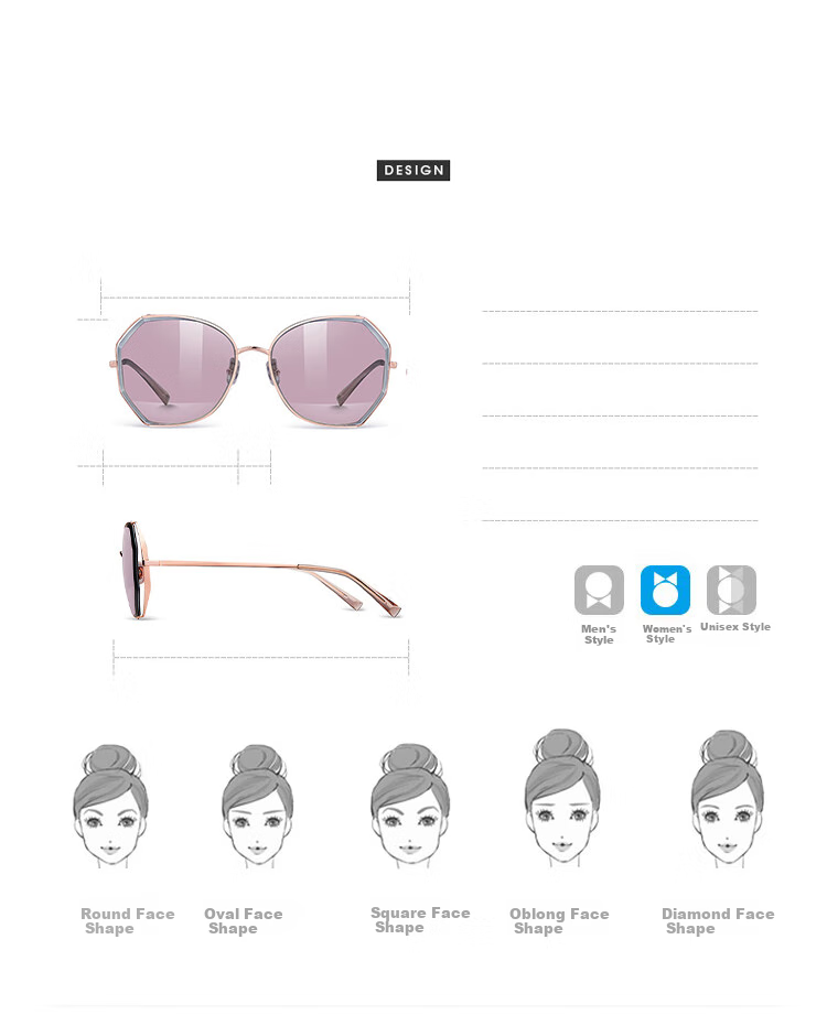 HELEN KELLER Polarized Sunglasses for Women, Large Frame Slimming Driving Glasses, UV Protection Eyewear H8826N11R 3