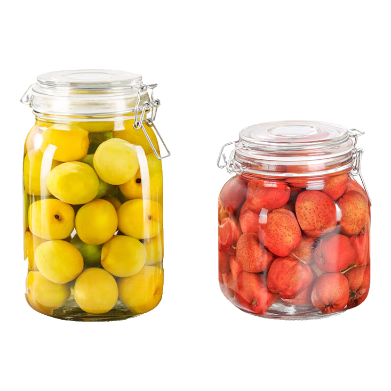 Baijie Glass Storage Jars, Airtight Containers for Honey, Jam, Pickles, Preserves, And Food Storage