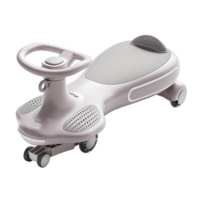 BEIESTATE Royal Twist Car Children's 1-3 Years Old Silent Anti-Tip Scooter Baby Gift Mother-of-Pearl Pink