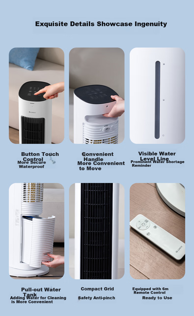 GREE [Powerful Cooling] Smart Voice-Controlled Air Cooler Fan for Home Use, Cooling Fan with Remote Control, Negative Ion Purification, Humidification, Temperature Reduction, Water-Cooled Fan KS-04X80Dg 13
