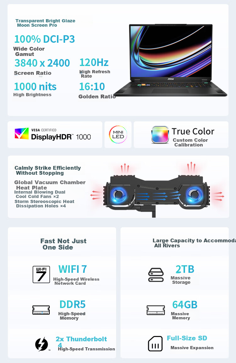 MSI Jueying 18 AI 2025 18-Inch Thin And Light Gaming Laptop (Ultra9-275HX RTX5070Ti 32GB 2TB 2.5K/240Hz) Subsidies 3