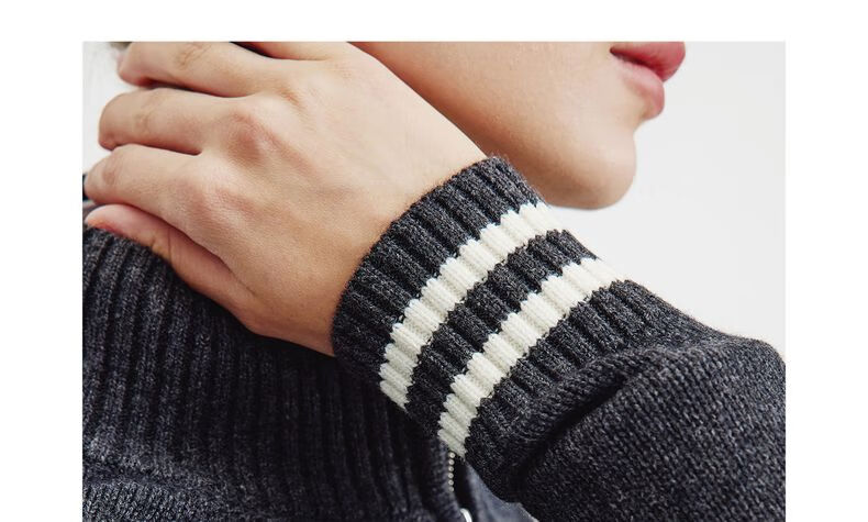 Navikail Italian Small Sailboat Women's Full Wool Commuter Sweater Half-Open Collar Knitwear 2334044501 White L 27