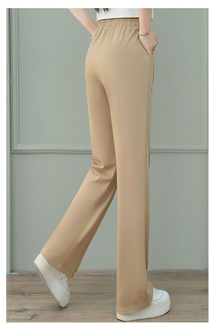 Woodpecker Women's Wide Leg Pants Spring Summer Straight Leg Sports Trousers High Waist Casual Slimming Draped Pants Green 4XL 14