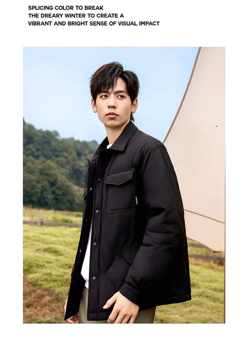YAYA Men's Shirt Collar Down Jacket Winter 2025 Fashion Warm Lightweight Unisex Outdoor Casual Coat 13