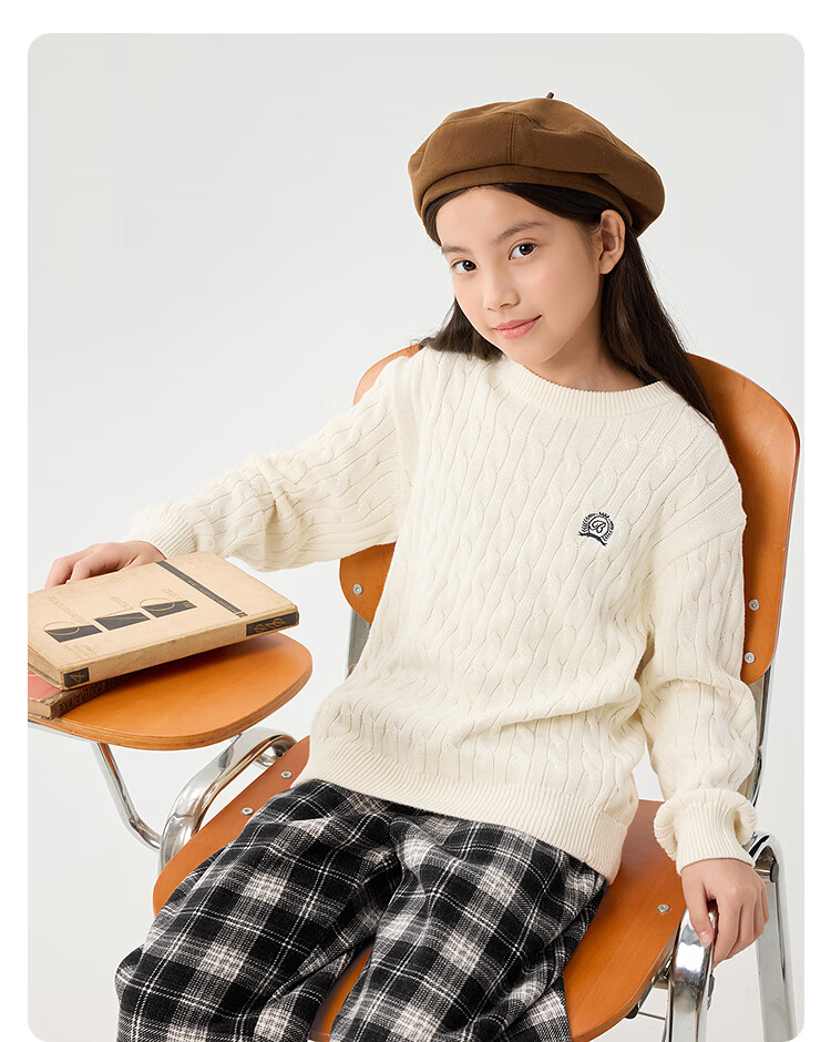 BALABALA Children's Clothing, Boys And Girls Winter Sweater, Round Neck Knit Sweater, Comfortable And Trendy, 208425103203 6