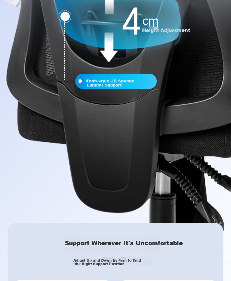 Deli KF221-J Ergonomic Chair, Height Adjustable Armrest Office Computer Chair, Alloy Feet with Footrest, Premium Versio 5