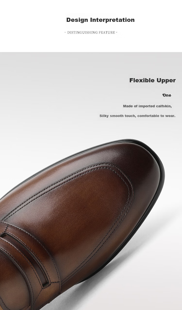 Goldlion Men's Shoes, Urban Fashion Wear-Resistant Slip-On Business Casual Shoes, Comfortable Loafers, 56321052140A, Brown, Size 38 3